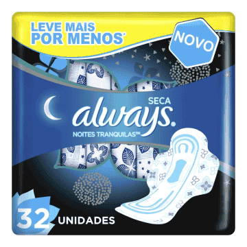 Absorvente Noites Tranquilas Seca com Abas Always