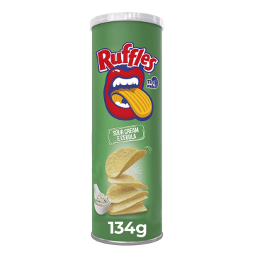Batata Chips Tubo Sour Cream e Cebola Tira Onda Ruffles