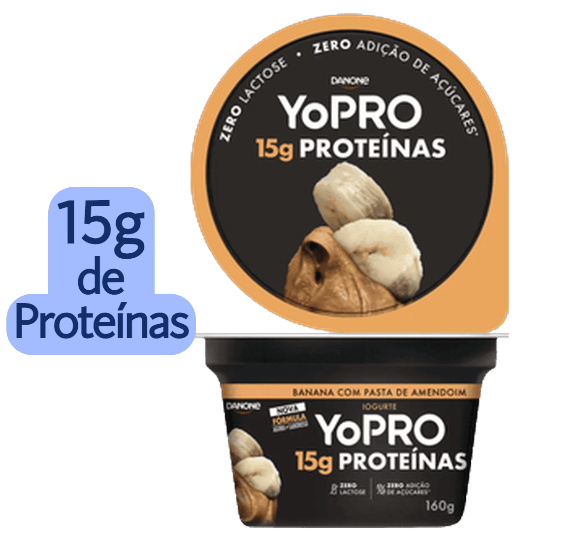 Bebida proteica de Banana com Pasta de Amendoim 15G de Proteína YoPro 