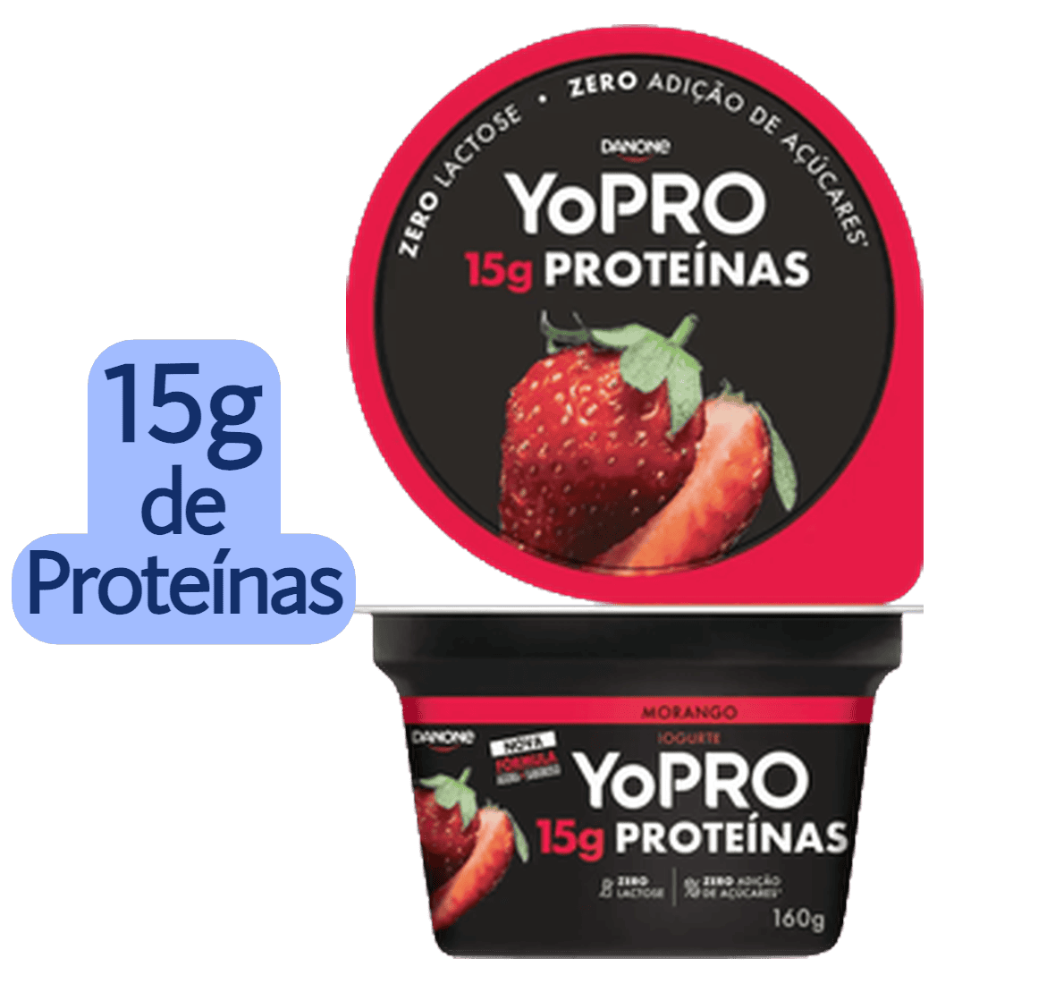 Iogurte proteico de Morango 15G de Proteína Yopro Danone 
