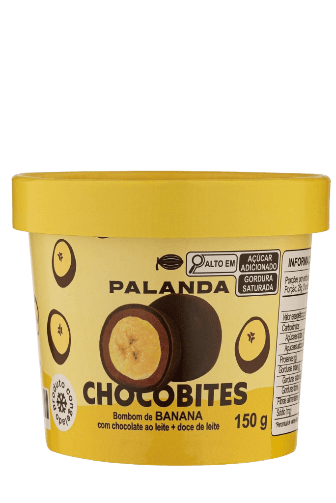 Chocobites Bombons de Banana com Chocolate ao Leite e doce de Leite Palanda