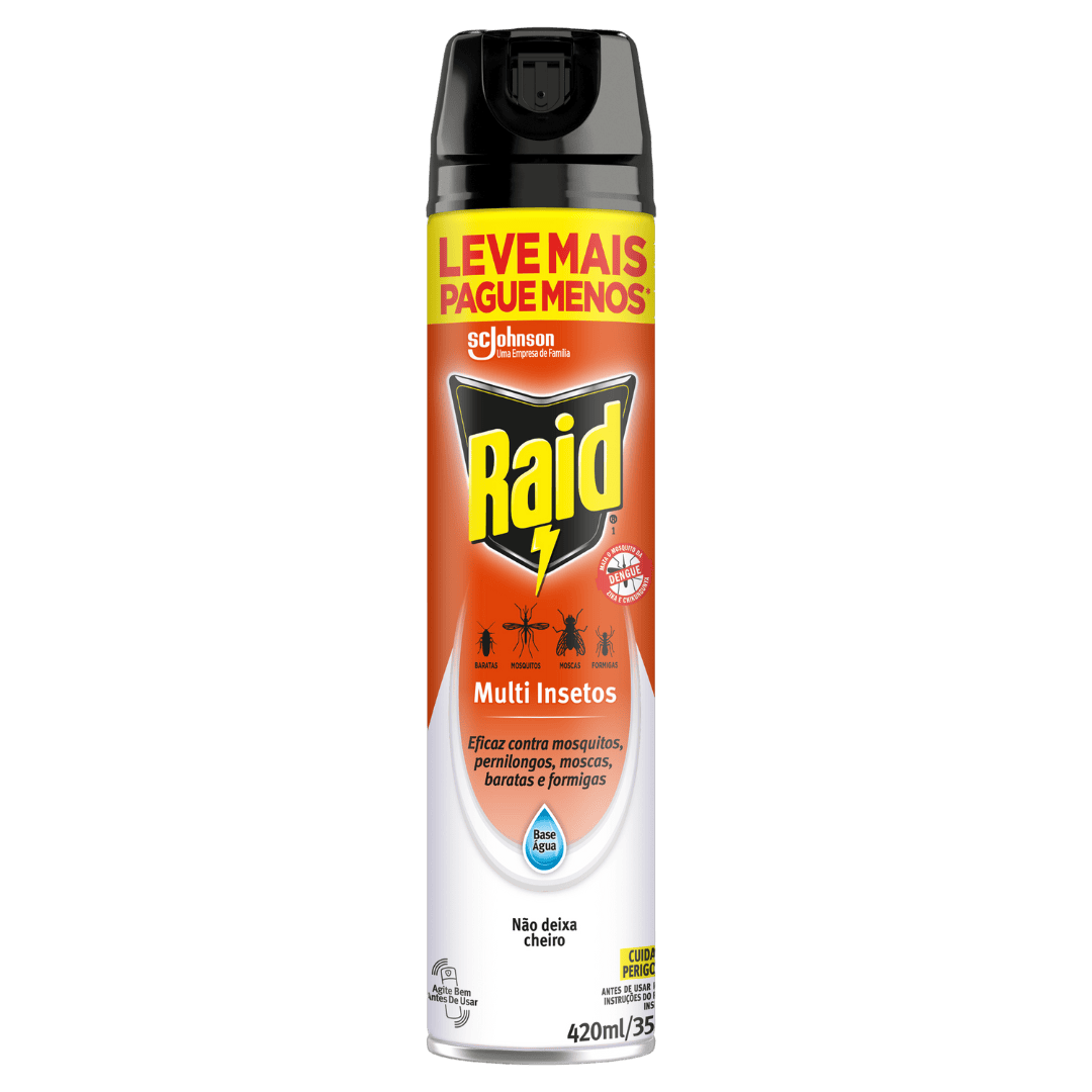 Inseticida aerossol multi-insetos à base de água Raid