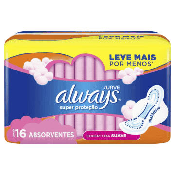 Absorvente Super Proteção Cobertura Suave com Abas Always