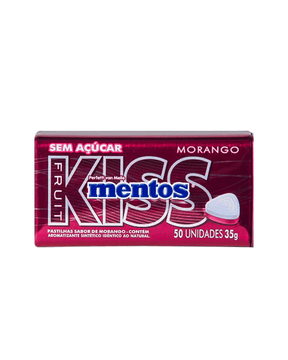 Pastilha sabor Morango Mentos Kiss