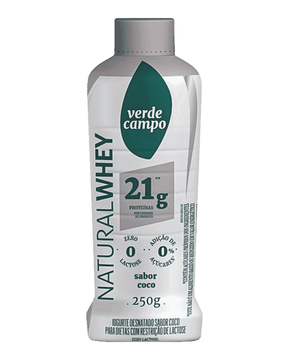 Iogurte sabor Coco Natural Whey 21G de Proteína Verde Campo