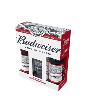 Kit Cerveja Budweiser + Copo Vidro