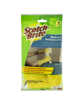 Luva Multiuso Forrada com Aroma de Limão Amarela Scotch-Brite 3M
