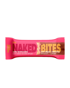 Naked Bites - wafer leite em pó c/ chocolate ao leite