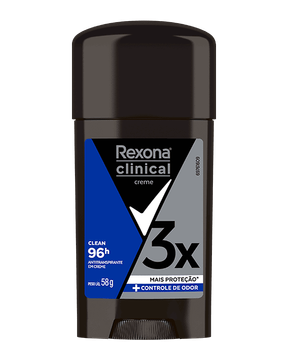 Antitranspirante em Creme Clean 96h Rexona Clinical