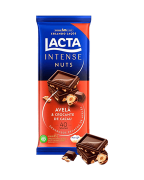 Chocolate Intense Nuts 40% Cacau Avelã e Crocante de Cacau Lacta