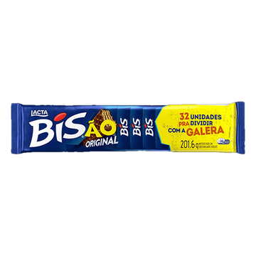 Biscoito Wafer Cobertura Chocolate Branco Bisão Lacta