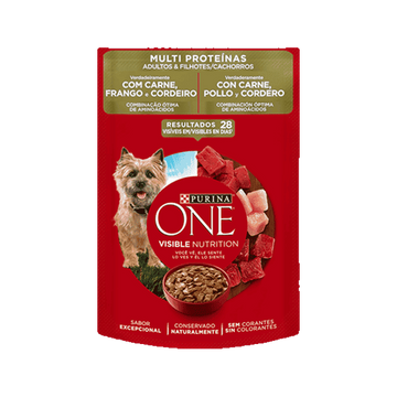 Ração Úmida Para Cães Adultos e Filhotes sabor Carne, Frango e Cordeiro Purina