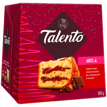 Panettone recheio chocolate talento de avelã Garoto