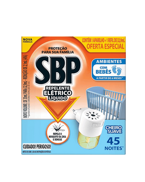 Repelente Elétrico Líquido SBP Cheiro Suave Ap+Refil