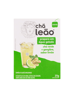 Chá gelado verde gengibre e limão Leão