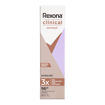 Antitranspirante Aerossol Extra Clinical Dry Rexona