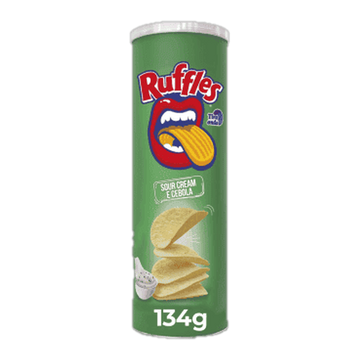 Batata Chips Tubo Sour Cream e Cebola Tira Onda Ruffles