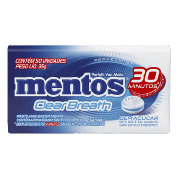 Pastilha Clear Breath Peppermint sem Açúcar Mentos