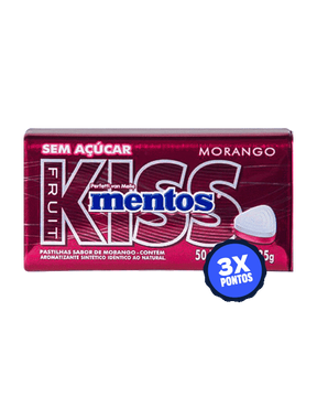 Pastilha sabor Morango Mentos Kiss