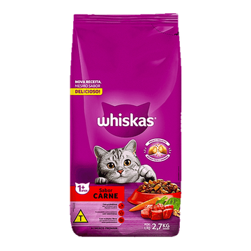Ração Para Gatos Adultos sabor Carne Whiskas