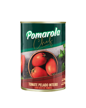 Tomate pelado inteiro com suco de tomate Pomarola chef