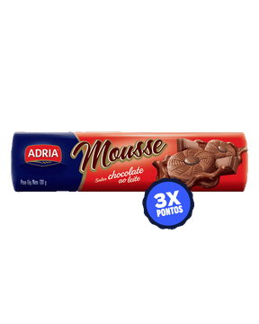 Biscoito Recheio Mousse Chocolate Ao Leite Adria