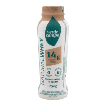 Iogurte sabor Cookies & Cream Natural Whey 14G de Proteína Verde Campo