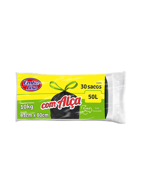 Saco de lixo Embalixo com alças preto