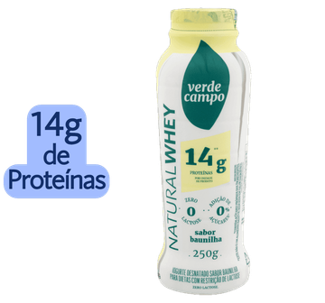 Iogurte sabor Baunilha Natural Whey 14G de Proteína Verde Campo