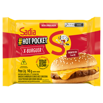 Sanduíche Congelado X-Burguer Hot Pocket Sadia