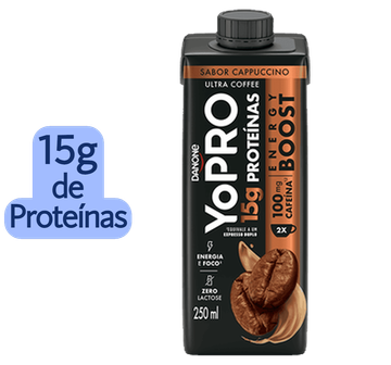 Bebida Láctea Yopro Energy Boost Cappuccino 15g proteína