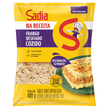 Peito de Frango Temperado Cozido Congelado e Desfiado Sadia Na Receita