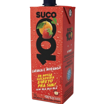 Suco Integral de Morango e Laranja Suco100