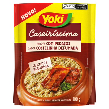 Farofa de Mandioca com Pedaços Crocante Costelinha Defumada Yok