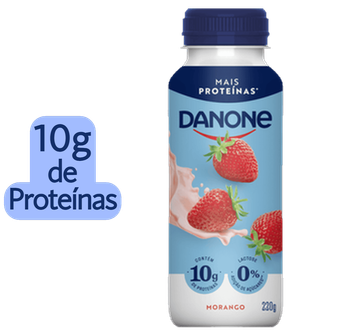 Iogurte líquido Danone com proteína morango