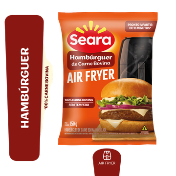 Hambúrguer de carne bovina air fryer Seara