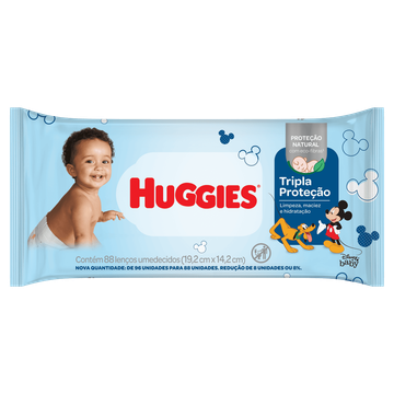 Lenço Umedecido Disney Baby Huggies Tripla Proteção Pacote 88 Unid