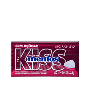 Pastilha sabor Morango Mentos Kiss