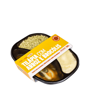 Tilápia com Alcaparras, Purê de Batata e Arroz com Brócolis Daki da Cozinha