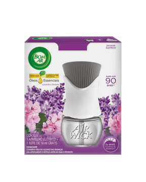 Difusor Elétrico Lavanda e Gerânio Aparelho + Refil Bom Ar